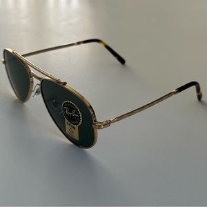 Ray Ban New Aviator Gold/Green New With Tags